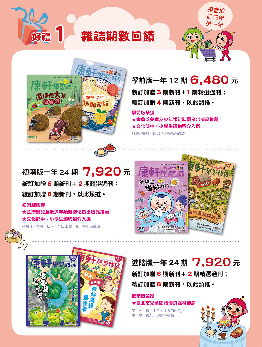 現在訂閱《康軒學習雜誌》享好禮三重送～期數回饋、優質套書、主題桌遊！